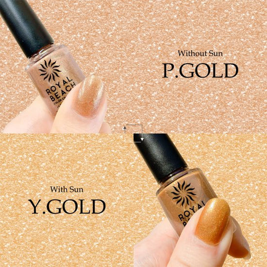 【ROYAL BEACH】<br> カラーチェンジネイル<br> 13. P.GOLD⇔Y.GOLD<br> 【Limited Color & Glitter】