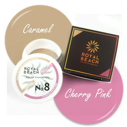 【ROYAL BEACH】<br> カラーチェンジジェルネイル<br> 08. CARAMEL⇔CHERRY PINK