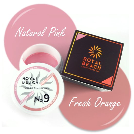 【ROYAL BEACH】<br> カラーチェンジジェルネイル<br> 09. NATURAL PINK⇔FRESH ORANGE