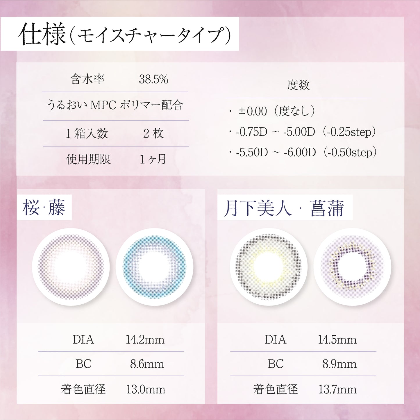 【マンスリー】【モイスト】Bishonenga   hanairo カラーコンタクトレンズ  桜 sakura